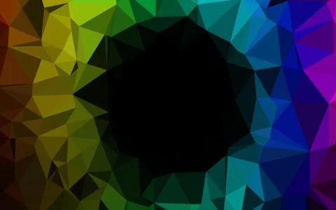 Dark Multicolor, Rainbow vector blurry triangle pattern. Illustrazione stock