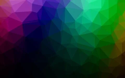 Dark Multicolor, Rainbow vector blurry triangle pattern. Stock Illustration