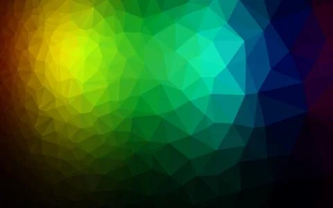 Dark Multicolor, Rainbow vector blurry triangle pattern. Stock Illustration