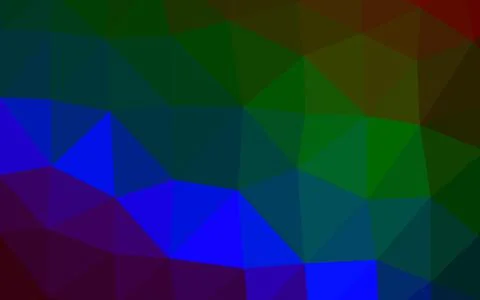 Dark Multicolor, Rainbow vector blurry triangle pattern. Illustrazione stock