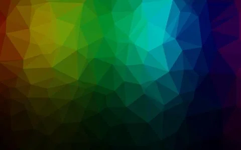 Dark Multicolor, Rainbow vector blurry triangle pattern. Illustrazione stock