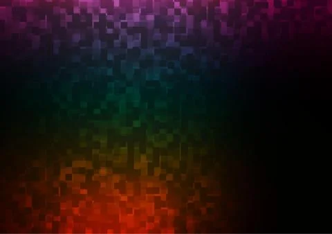 Dark Multicolor, Rainbow vector cover in polygonal style. Stock Illustration
