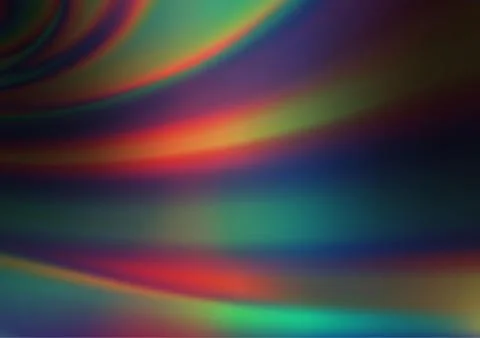 Dark Multicolor, Rainbow vector glossy bokeh pattern. Stock Illustration