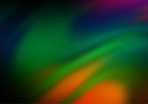 Dark Multicolor, Rainbow vector glossy bokeh pattern. Stock Illustration