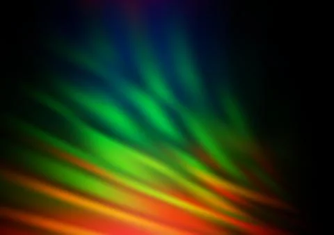 Dark Multicolor, Rainbow vector glossy bokeh pattern. Stock Illustration