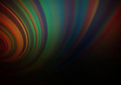Dark Multicolor, Rainbow vector glossy bokeh pattern. Illustrazione stock