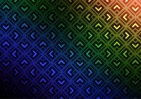 Dark Multicolor, Rainbow vector layout with lines, rectangle. Stock Illustration