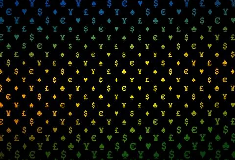 Dark multicolor, rainbow vector layout with elements of cards. Ilustración de archivo