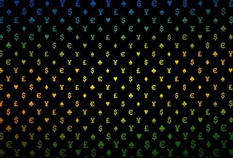 Dark multicolor, rainbow vector layout with elements of cards. Ilustración de archivo