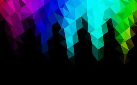 Dark Multicolor, Rainbow vector low poly texture. Stock Illustration