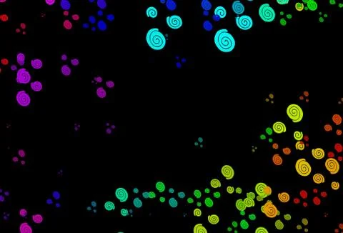 Dark Multicolor, Rainbow vector pattern with liquid shapes. Stockillustratie