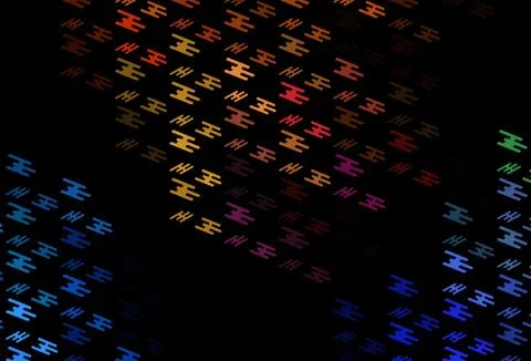 Dark Multicolor, Rainbow vector pattern with narrow lines. Stock Illustration