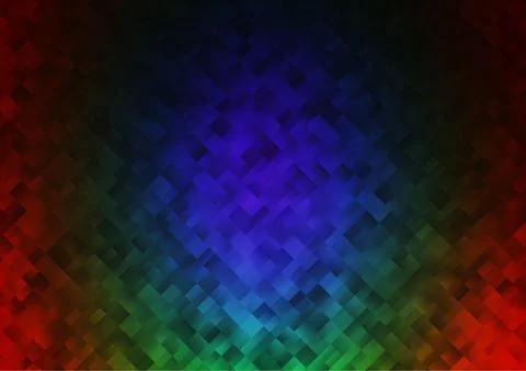 Dark Multicolor, Rainbow vector pattern in square style. イラスト素材