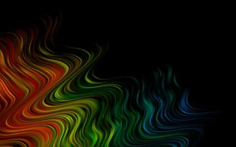 Dark Multicolor, Rainbow vector pattern with curved circles. Illustrazione stock