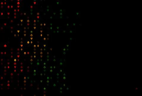 Dark Multicolor, Rainbow vector pattern with symbol of cards. Stock Illustration