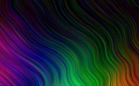 Dark Multicolor, Rainbow vector pattern with lines, ovals. イラスト素材