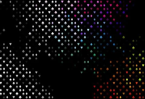 Dark Multicolor, Rainbow vector pattern with symbol of cards. 스톡 일러스트