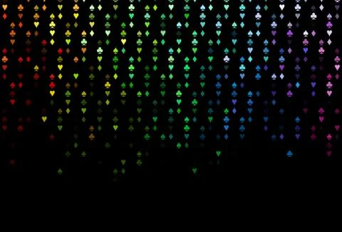 Dark Multicolor, Rainbow vector pattern with symbol of cards. Stockillustratie