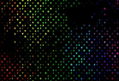 Dark Multicolor, Rainbow vector pattern with symbol of cards. イラスト素材