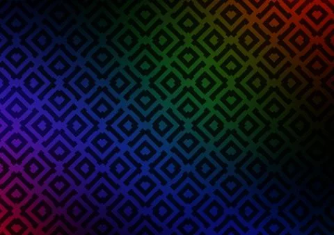 Dark Multicolor, Rainbow vector pattern with lines, rectangles. Stock Illustration