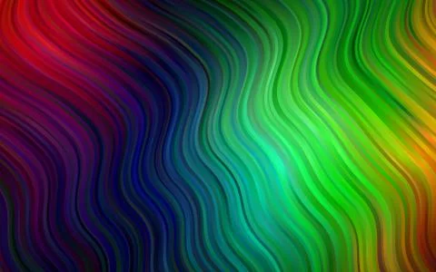 Dark Multicolor, Rainbow vector pattern with liquid shapes. Stock Illustration