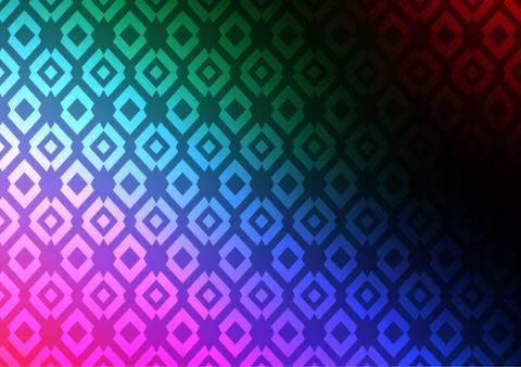 Dark Multicolor, Rainbow vector pattern in square style. イラスト素材