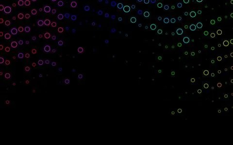 Dark Multicolor, Rainbow vector pattern with spheres. Stock Illustration