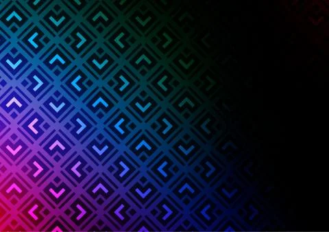 Dark Multicolor, Rainbow vector pattern with lines, rectangles. Stock Illustration