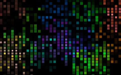 Dark Multicolor, Rainbow vector pattern in square style. Stock Illustration