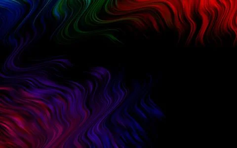 Dark Multicolor, Rainbow vector pattern with bent ribbons. 스톡 일러스트