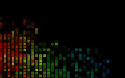 Dark Multicolor, Rainbow vector pattern in square style. Stock Illustration