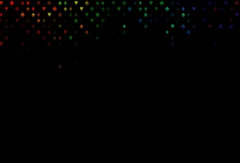 Dark Multicolor, Rainbow vector pattern with symbol of cards. 스톡 일러스트