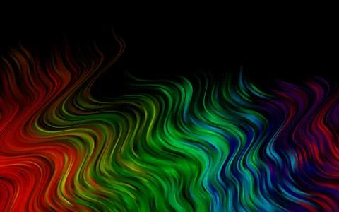 Dark Multicolor, Rainbow vector pattern with bent ribbons. 스톡 일러스트