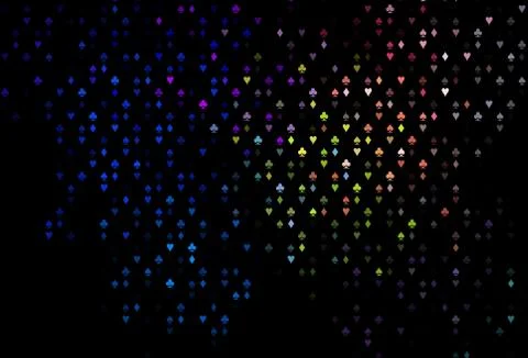 Dark Multicolor, Rainbow vector pattern with symbol of cards. イラスト素材