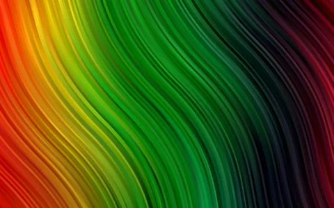 Dark Multicolor, Rainbow vector pattern with bent ribbons. イラスト素材
