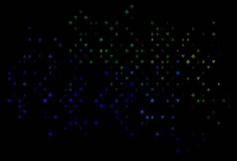 Dark Multicolor, Rainbow vector pattern with symbol of cards. 스톡 일러스트