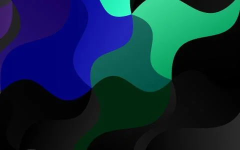 Dark Multicolor, Rainbow vector pattern with bent ribbons. Illustrazione stock