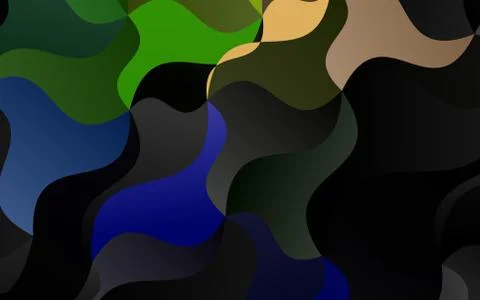 Dark Multicolor, Rainbow vector pattern with curved circles. Illustrazione stock