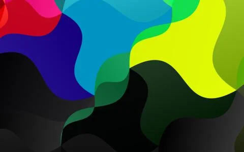 Dark Multicolor, Rainbow vector pattern with lava shapes. Stock Illustration