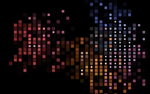 Dark Multicolor, Rainbow vector pattern in square style. Stock Illustration