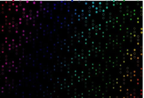 Dark Multicolor, Rainbow vector pattern with spheres. Stockillustratie