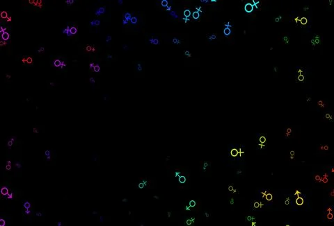 Dark multicolor, rainbow vector pattern with gender elements. イラスト素材