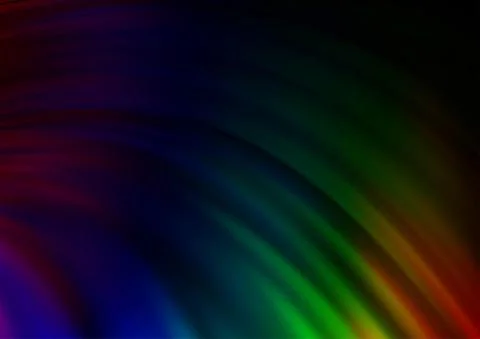 Dark Multicolor, Rainbow vector pattern with curved circles. Stock Illustration