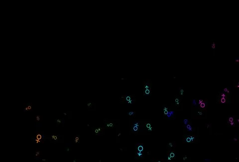 Dark multicolor, rainbow vector pattern with gender elements. イラスト素材
