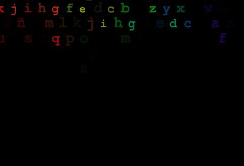 Dark multicolor, rainbow vector pattern with ABC symbols. Stock Illustration