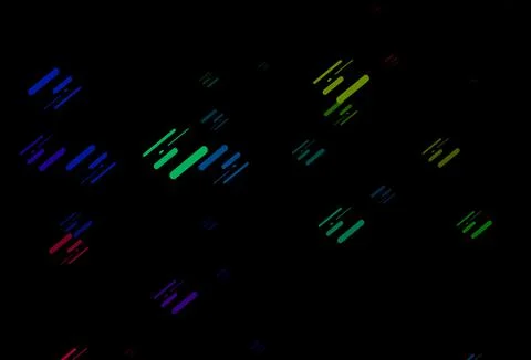 Dark Multicolor, Rainbow vector pattern with narrow lines. Stock Illustration