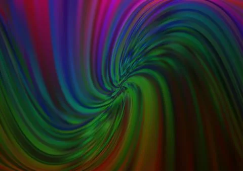 Dark Multicolor, Rainbow vector pattern with curved circles. Illustrazione stock