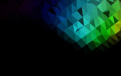 Dark Multicolor, Rainbow vector polygon abstract layout. Illustrazione stock