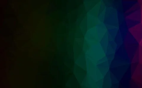 Dark Multicolor, Rainbow vector polygon abstract background. 库存插图