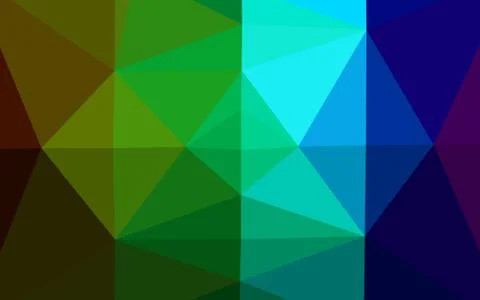 Dark Multicolor, Rainbow vector polygonal background. 스톡 일러스트